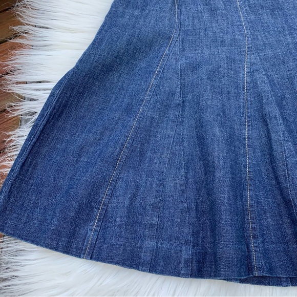 Liz Claiborne Light Wash A-Line Denim Jean Midi Skirt Women Size 8P - Picture 1 of 9